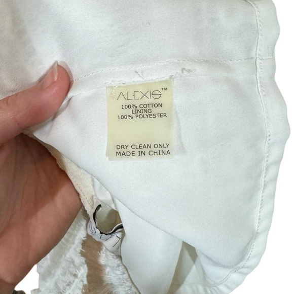 ALEXIS Valetin Crochet Fringe Off The Shoulder Crop Top in White - Picture 10 of 12